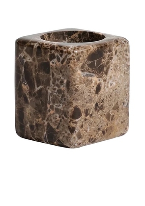 The Favorites Marble Vanity Jar in Marrón Emperador in Marr?n Emperador - Brown. Size all.