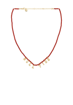 BaubleBar University Of Alabama Beaded Slogan Necklace in Red.