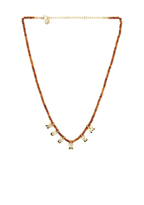 BaubleBar University Of Texas At Austin Beaded Slogan Necklace in Brown.