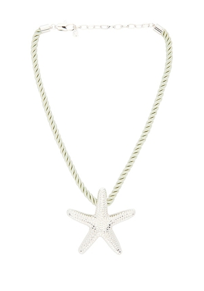 Ettika Starfish Statement Oendant Necklace in Metallic Silver.