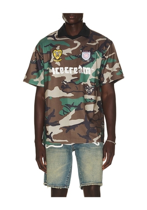 ICECREAM Acid Short Sleeve Soccer Jersey in Green. Size S. Also in M, L, XL/1X.