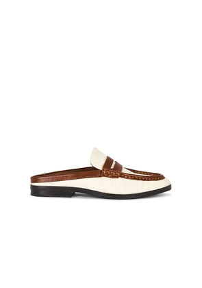 SIMKHAI Dean Canvas Combo Loafer Mule in Cream. Size 35. Also in 36, 37, 38, 39, 40, 41.