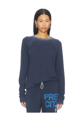 Free City Lucky Rabbits Sweatshirt in Navy. Size XS. Also in S, M, L.