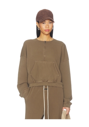 Fear of God ESSENTIALS Relaxed Half Zip Sweater in Green. Size XS. Also in S, M, L.