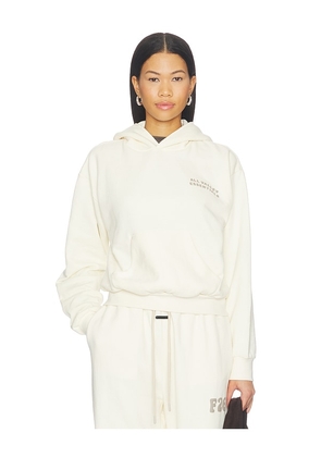Fear of God ESSENTIALS 90's Fleece Hoodie in Ivory. Size XS. Also in S, M, L.