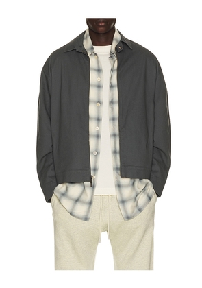 Fear of God ESSENTIALS Work Jacket in Grey. Size XS. Also in S, M, L, XL/1X, XXL/2X, XXXL/3X.
