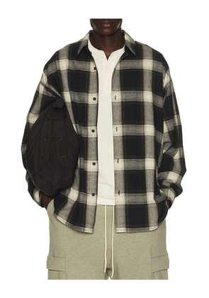 Fear of God ESSENTIALS Button Up Shirt in Grey. Size XS. Also in S, M, L, XL/1X, XXL/2X, XXXL/3X.