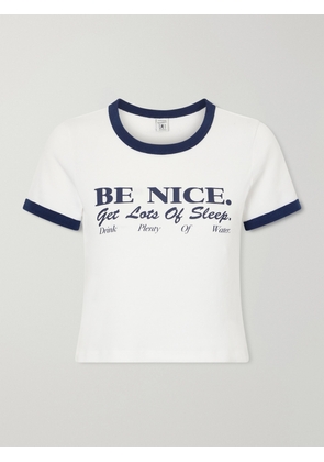 Sporty & Rich - Printed Garment-dyed Cotton-jersey T-shirt - White - x small,small,medium,large,x large