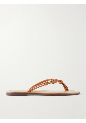 AMANU - The Kiwayu Embellished Leather Sandals - Brown - US4,US5,US6,US7,US8,US9,US10,US11,US12
