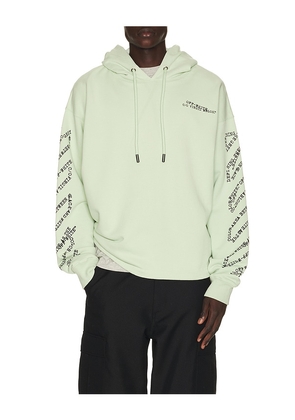 OFF-WHITE Type Arrow Loose Hoodie in Green. Size S. Also in M, L, XL/1X.