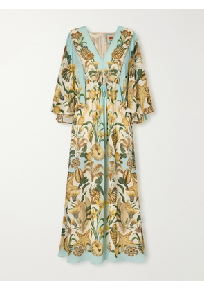 Farm Rio - Marine Garden Floral-print Crepe De Chine Maxi Dress - Multi - xx small,x small,small,medium,large,x large