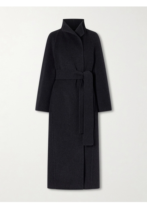 KHAITE - Romare Belted Wool Long Coat - Black - x small,small,medium,large