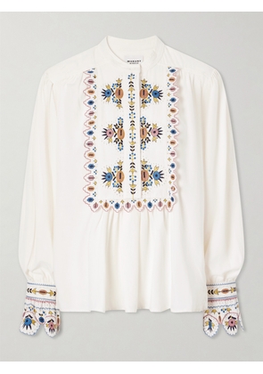 MARANT ÉTOILE - Monique Embroidered Linen-blend Blouse - White - FR 34,FR 36,FR 38,FR 40,FR 42,FR 44