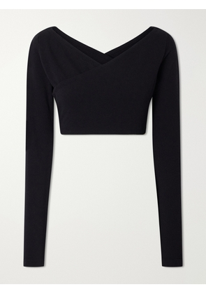 Alaïa - Cotton-blend Stretch-crepe Cropped Top - Black - FR 34,FR 36,FR 38,FR 40,FR 42