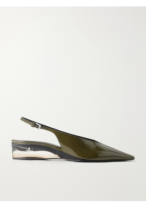 Alaïa - 30 Patent-leather Slingback Pumps - Green - IT36,IT37,IT38,IT39,IT40,IT41