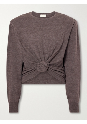 Magda Butrym - Knotted Cropped Wool Sweater - Brown - FR 34,FR 36,FR 38,FR 40,FR 42