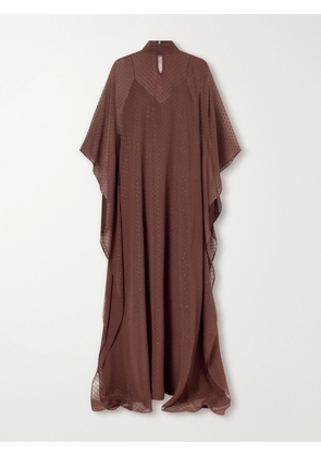 Taller Marmo - Muscat Lurex Fil Coupé Silk-blend Chiffon Gown - Brown - IT38,IT40,IT42,IT44,IT46,IT48