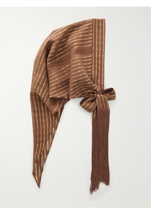Taller Marmo - Casablanca Fringed Lurex Fil Coupé Silk-blend Chiffon Scarf - Metallic - One size