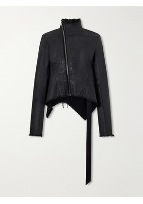Rick Owens - Naska Gary Distressed Waxed Denim Jacket - Black - x small,small,medium,large,x large