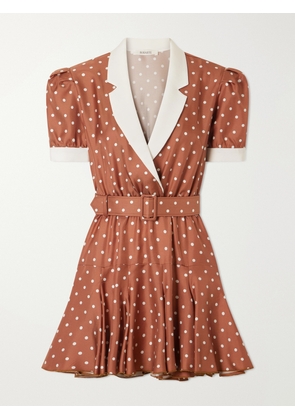 Rodarte - Belted Polka-dot Silk Midi Dress - Brown - US0,US2,US4,US6,US8,US10