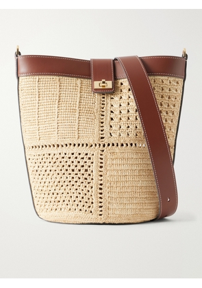 Anya Hindmarch - Leather-trimmed Raffia Crossbody Bag - Neutrals - One size
