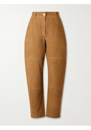 RÓHE - Sculptural Paneled Suede Barrel-leg Pants - Brown - DK32,DK34,DK36,DK38,DK40,DK42
