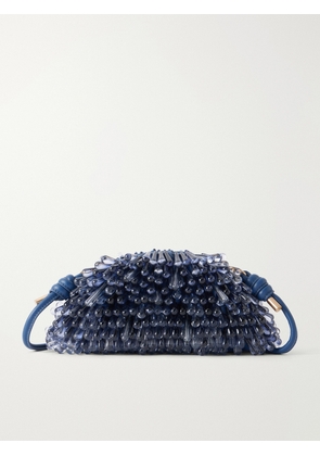 Cult Gaia - Jaala Nano Beaded Leather Clutch - Blue - One size