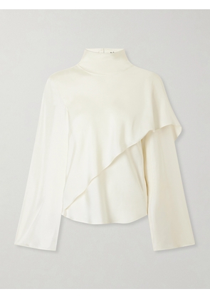 RÓHE - Scarf-detailed Silk-twill Blouse - Neutrals - DK32,DK34,DK36,DK38,DK40,DK42,DK44