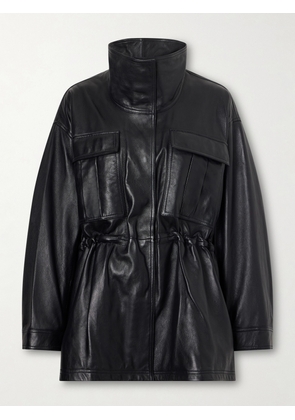 RÓHE - Sculptural Gathered Leather Jacket - Black - DK32,DK34,DK36,DK38,DK40,DK42