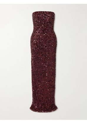 Jenny Packham - Sirocco Sequined Tulle Gown - Burgundy - UK 6,UK 8,UK 10,UK 12