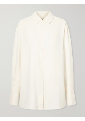 KALLMEYER - Mollie Sequin-embellished Striped Twill Shirt - Neutrals - xx small,x small,small,medium,large