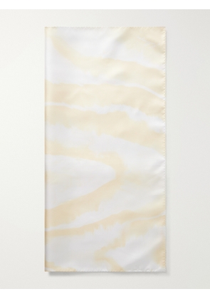 KALLMEYER - Oil Moire Printed Silk-twill Scarf - Neutrals - One size