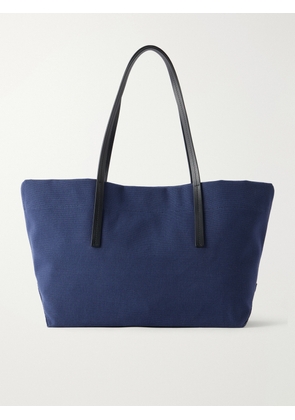 KALLMEYER - Driving Leather-trimmed Canvas Tote - Blue - One size