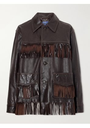 Polo Ralph Lauren - Fringed Leather Jacket - Brown - x small,small,medium,large