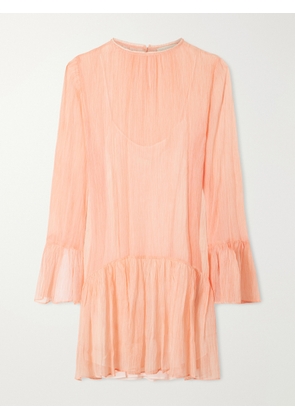 Ulla Johnson - Emmeline Gathered Tiered Silk-chiffon Mini Dress - Pink - US00,US0,US2,US4,US6,US8,US10,US12