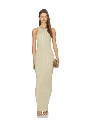 superdown Rumi Knit Maxi Dress in Metallic Gold. Size XS. Also in S, M, L.