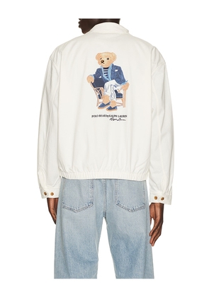 Polo Ralph Lauren Novelty Bear Windbreaker in White. Size S. Also in M, L, XL/1X, XXL/2X.