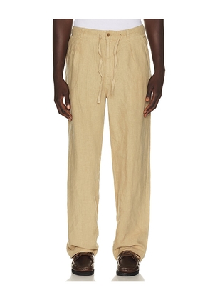 Polo Ralph Lauren Linen Pleated Lateaf Easy Pant in Beige. Size M. Also in XL/1X, XXL/2X.