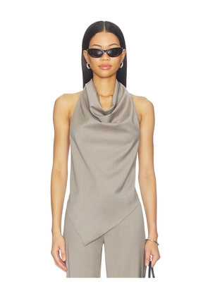 St. Agni Wool Cowl Backless Top in Taupe. Size XXS. Also in XS, S, M, L.
