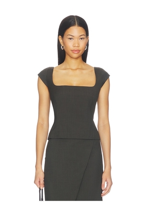 St. Agni Wool Cap Sleeve Top in Brown. Size XS. Also in S, M, L.
