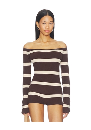 SNDYS Carla Top in Chocolate. Size XXS. Also in XS, S, M, L, XL, XXL.