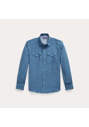 Relaxed Fit Linen-Silk Western Shirt