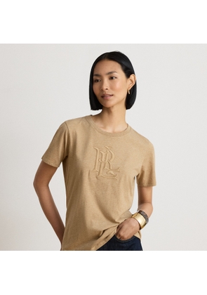 Embroidered-Logo Heathered Jersey Tee