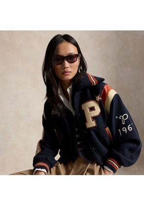 Wool-Blend Letter Jacket