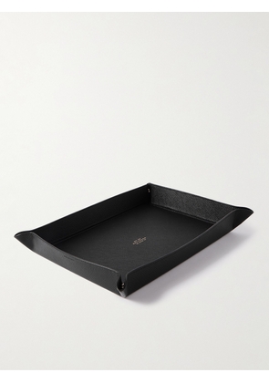 Smythson - Large Panama Cross-Grain Leather Trinket Tray - Men - Black