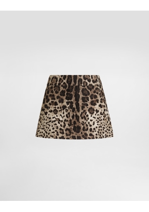 Dolce & Gabbana Leo-print Brocade Mini Skirt - Woman Skirts Animal Print 40