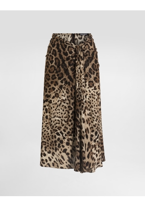 Dolce & Gabbana Leo-print Viscose Jersey Skirt - Woman Skirts Animal Print 36