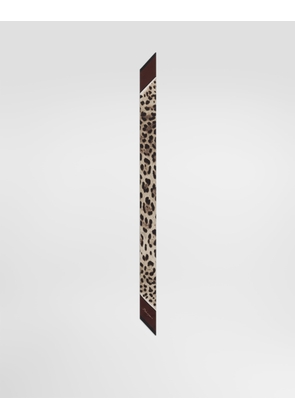 Dolce & Gabbana Leo-print Silk Twill Bandeau - Woman Scarves And Silks Brown Pz