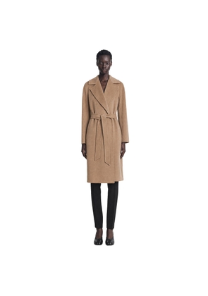 Wool Cashmere Silk Long Wrap Coat