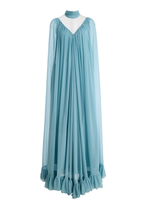 Rodarte Pleated Cape Chiffon Gown - Moda Operandi